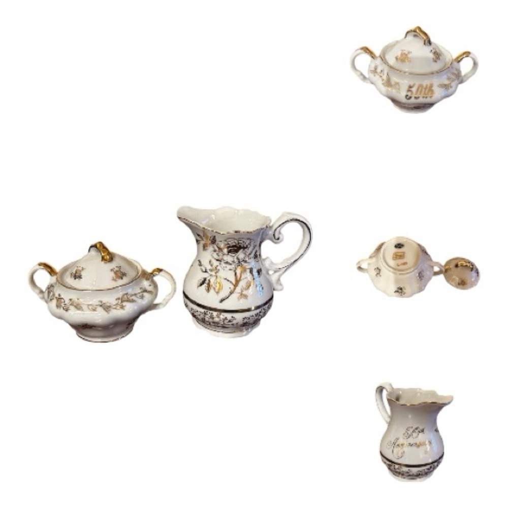 Norcrest Fine China 50th
Wedding Anniversary Sugar
Bowl And Creamer Set